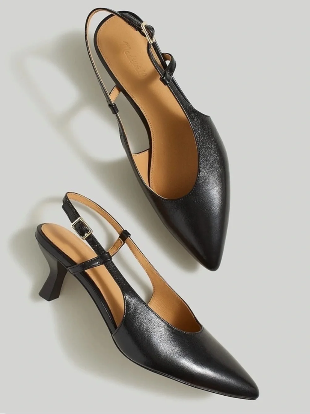 Madewell The Debbie Slingback Pump in True Black Size 5